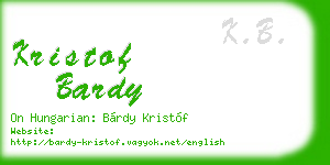 kristof bardy business card