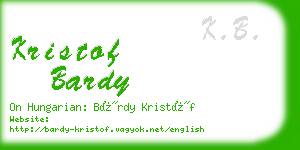 kristof bardy business card